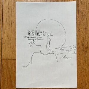 *Contemporary Black and White Line Art Drawing